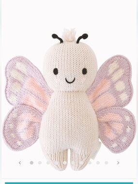 Cuddle + kind Baby butterfly Cream and Light Pink handknit